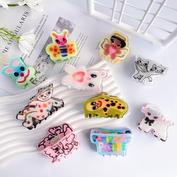 New Niche Cartoon Bear and Small Animal Hair Clips, Cute Girl Style Rabbit Clips, Little Girl Hair Accessories