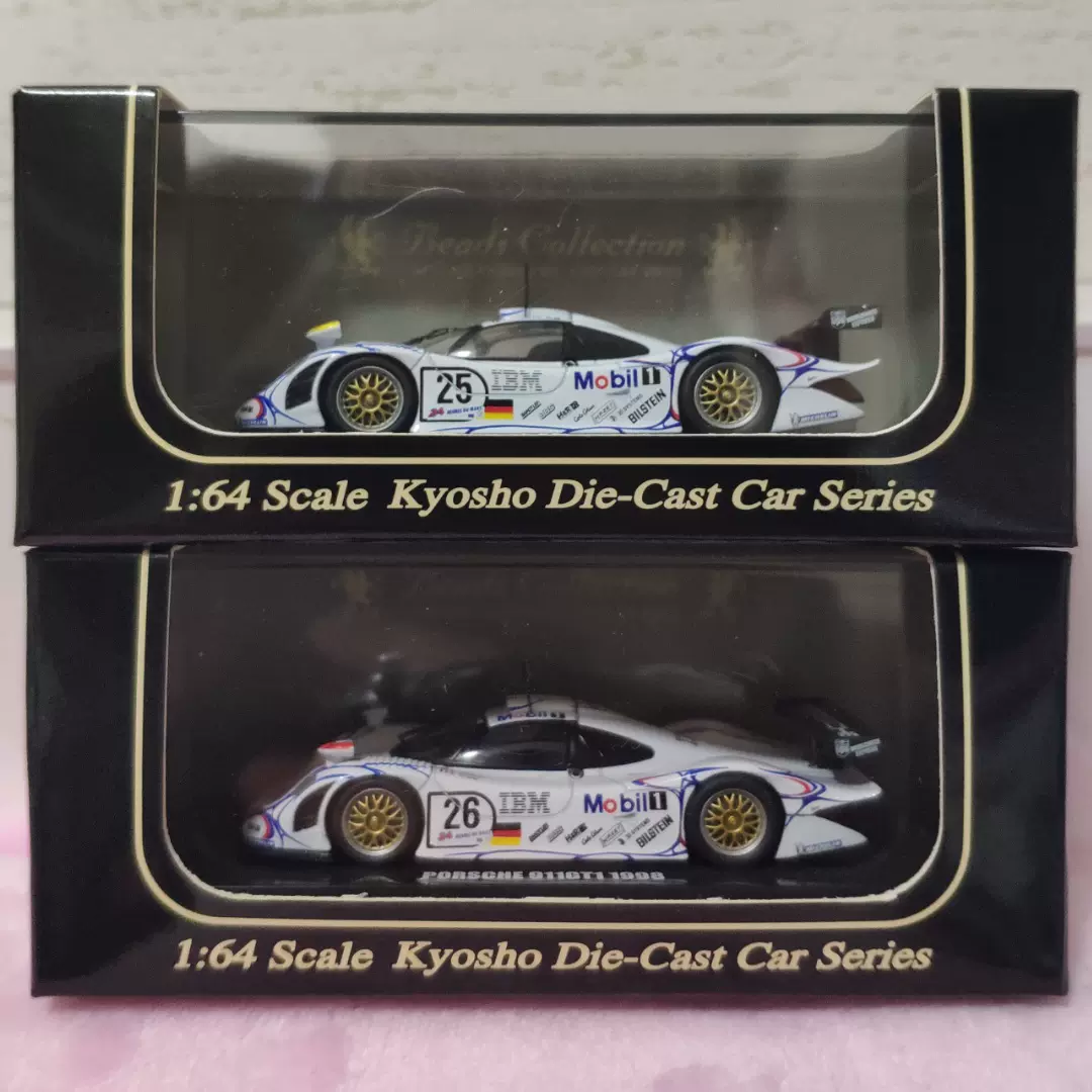 1:64京商kyosho保时捷porsche 911 gt1 1997 1996 1998 25# 26#
