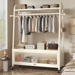 Luxurious Floor-Standing Coat Rack for Bedroom, Integrated Wardrobe Storage and Hanging Rack, Mobile Balcony Clothes Drying Rack