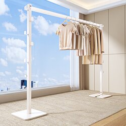 Folding Clothes Drying Rack, Bedroom Floor-Standing Clothes Rack, Simple Multi-Functional Coat Rack, Household Balcony Drying Rack for Quilts