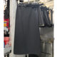 
YIMOXI mid-length skirt for women with high waist straight 2025 summer temperament slimming back slit suit versatile skirt black