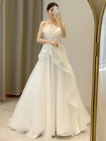 Свадебное платье, расширенный топ без лямок, французский стиль, подходит для подростков, кружевное платье, премиум класс