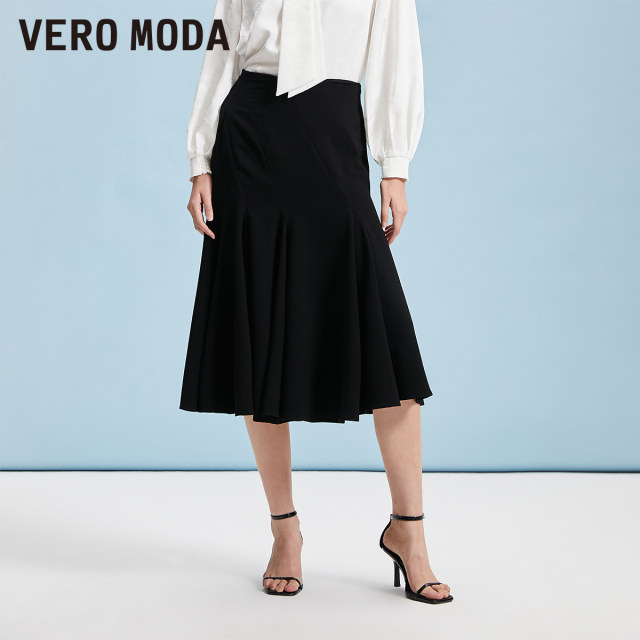 Vero Moda skirt in spring Midfish mid -long skirt fishtail solid color commuting simple Korean 324116027