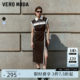 Vero Moda dress summer lapel spliced ​​sleeveless slit letter long skirt 324242021