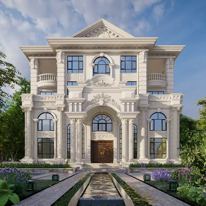 4329四層歐式超豪華大氣豪宅別墅設計圖紙全套自建房農村新款 Taobao