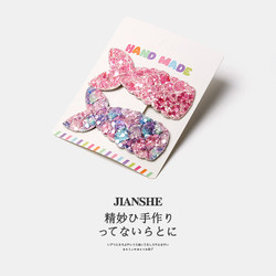 Korean Children's Colorful Mermaid Tail Hair Clips for Girls, Baby Hair Clips That Do Not Damage Hair, Side Fringe Bb Clips