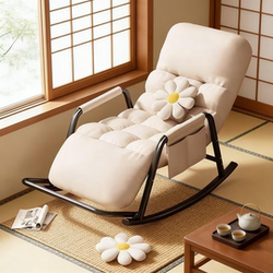 Recliner Folding Nap Chair, Can Lie down and Sleep, Rocking Chair, Outdoor Balcony Single Backrest Chair, Living Room Leisure Lazy Sofa