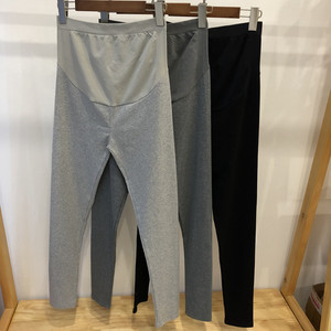 Pregnant Color Spring and Summer Pregnant Women 360 Scarfless Pure Cotton Modal Leggings High-Stretch Belly Support Pants Small Feet Pants
