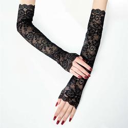 European And American Retro Rose Lace Ice Sleeves Summer Breathable High Elastic Ceremonial Sun Protection Sleeves Party Performance Hand Sleeves