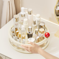 Rotating Cosmetics Storage Box, High-End Dressing Table, Skin Care Product Storage Rack, Acrylic Desktop Perfume Organizer