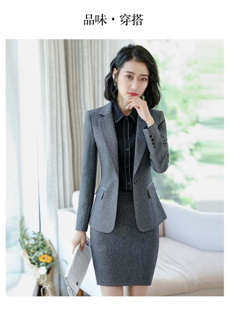 Costume Jupe 3 Pièces Le Suit Femme - Gris Rayé Taille 12, Polyester, Occasion Excellent état