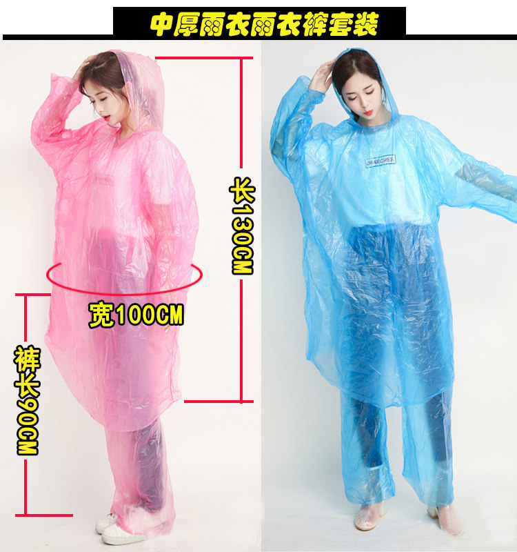 10 Poncho Antipioggia Usa E Getta In Plastica Con Cappuccio – Impermeabili Leggeri Colorati Per Adulti, Escursionismo E Viaggi - 5