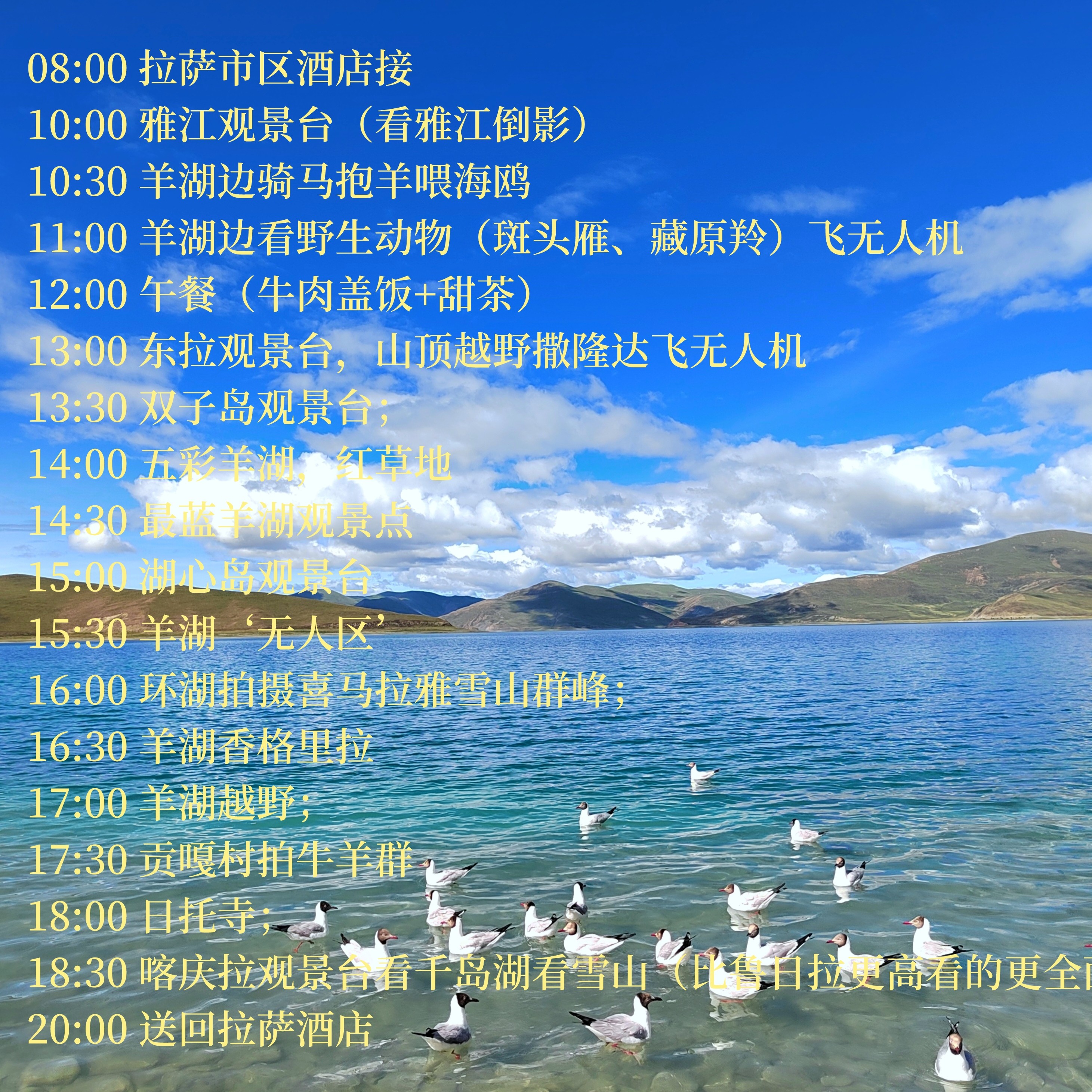 【越野环羊湖】西藏旅游拼车羊卓雍措环湖日托寺千岛湖羊湖1日游