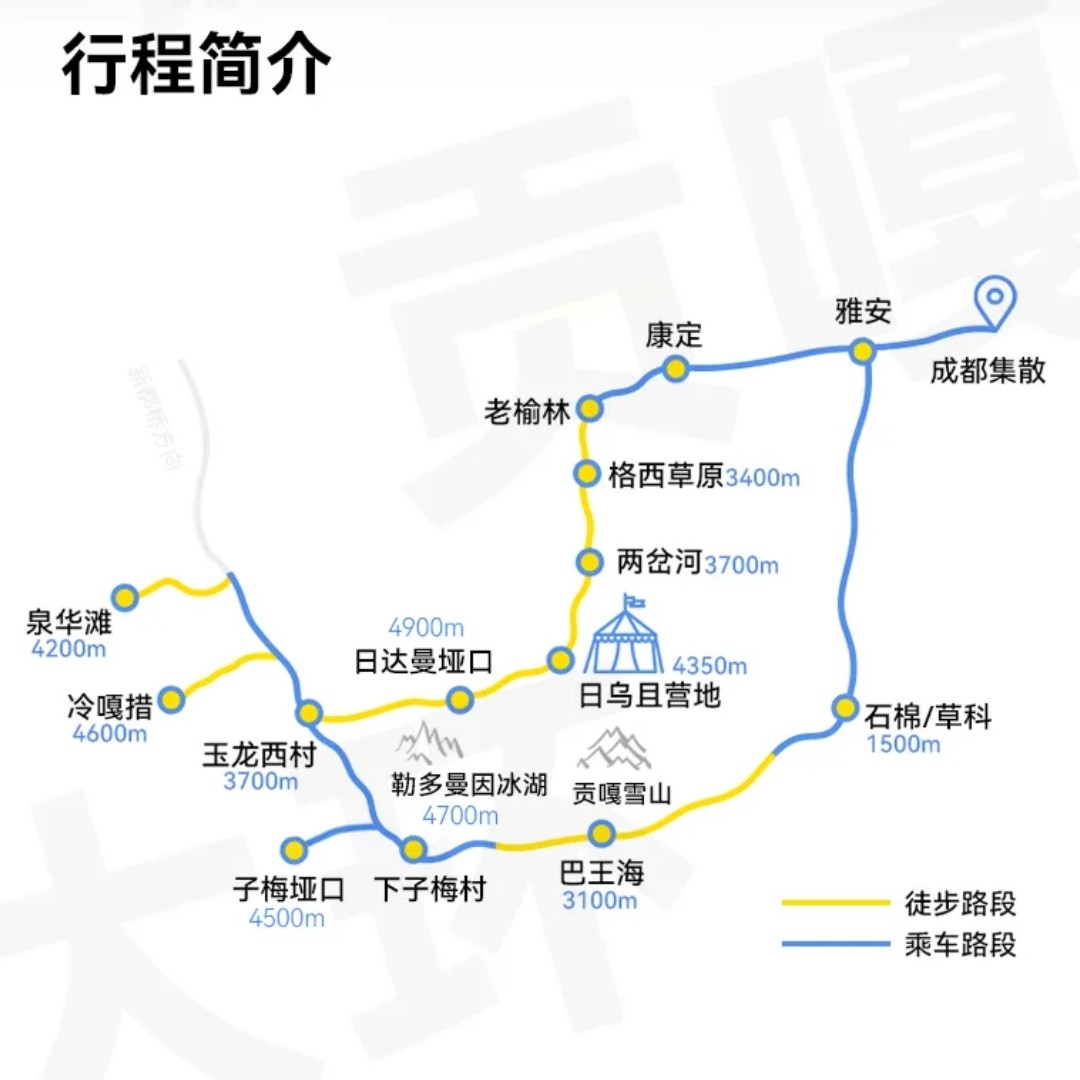 【贡嘎大环×勒多曼因】川西户外跟团冷嘎措子梅垭口轻装徒步8日