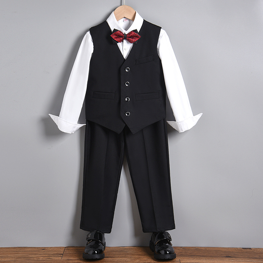 Costumes Et Vestons Garçon Costume Enfant 3 Pcs Veste Gilet Pantalons Costume Garçon D Gilet Costume