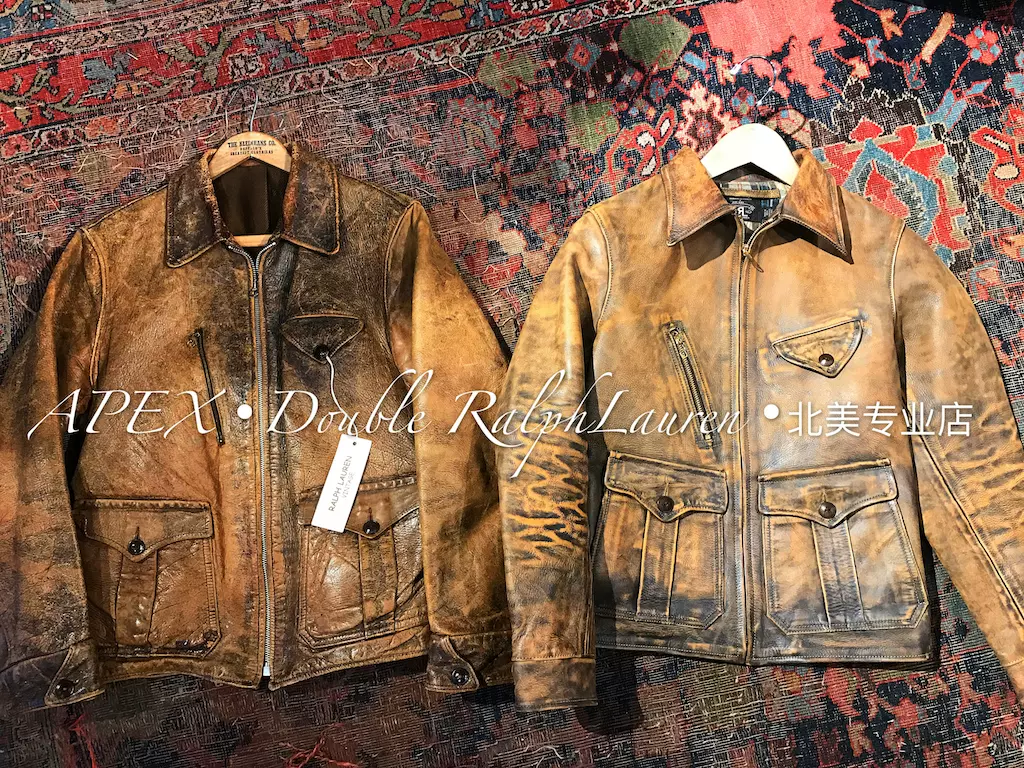 2018/RRL RalphLauren 美式复古1920s Leather Newsboy Jacket