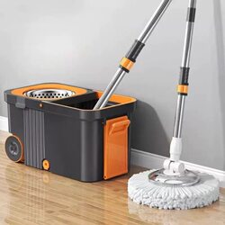 Extra-Large and Thickened Household Rotating Mop with Automatic Mop Bucket, Hands-Free Cleaning for Lazy People, One-Step Clean Floor Mop