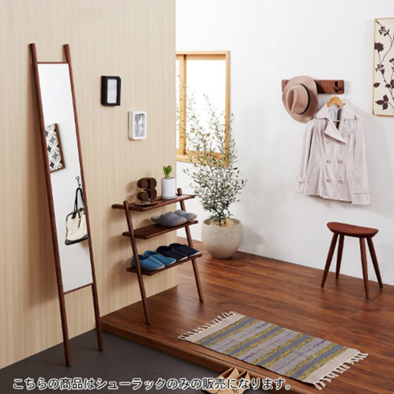 Japanesestyle shoe rack multilayer corridor solid wood door household
