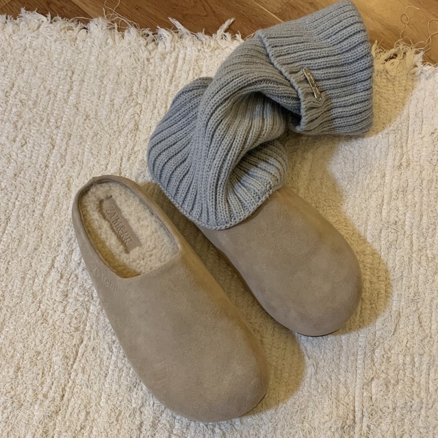 Dafa sister real photo cowhide 2025 new thick-soled Birkenstock shoes with one foot and half slippers for women