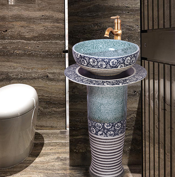 Porcelain Master Ceramic Column Wash Basin - 12L Single Hole - Bathroom ...