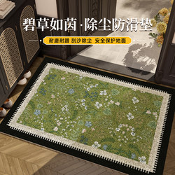 Entrance Door Mat with Wire Loops, 2025 New Model, Household French Mid-Century Style Carpet, Green, Stain-Resistant, Non-Slip, Dirt-Scraping Foot Mat