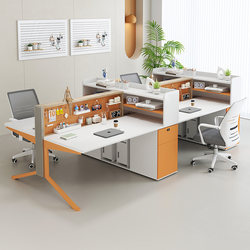 E0 Grade Staff Office Desk Workstation Desk and Chair Set Workstation for 4/6/8 People with Screen Partition Designer