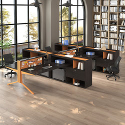 Staff Desk and Chair Combination Screen Deck Partition 64 Four-Person Office Staff Desk Simple and Modern