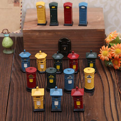 British Style Zakka Style Moss Micro-Landscape Ornaments Nostalgic Mailbox European Retro Decorations 4 Pieces 