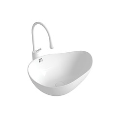 Punail Irregular-Shaped Ceramic Washbasin for Bathroom or Balcony, Single Basin for Washing Face and Grooming