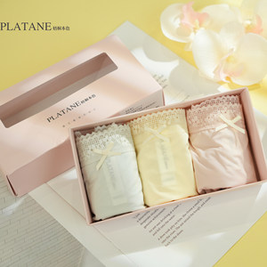 
Wutong original color heart series GM21517 modal mulberry silk bottom wave medium low waist boxer briefs gift box 3 pieces