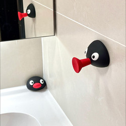 【100 Express Deliveries for a New Home】 Pingu Adhesive Hooks, Towel Hooks, No-Drill, Traceless, Wall-Mounted, Magnetic, for Bathroom