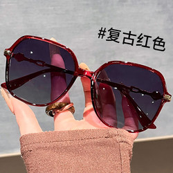Retro Red Polarized Sunglasses for Women 2026 New Style High-End Myopia Driving Sunglasses with Uv Protection