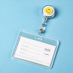 10-Pack 1094+ Smiley Face Retractable Badge Holder, Access Card Holder, Id Card Holder, Work Badge Holder with Lanyard, Factory Badge Holder, Transparent Waterproof Work Badge Holder, Id Card Holder