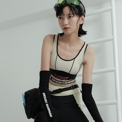 Tufn Patchwork Color-Blocking Quick-Drying Beautiful Back Fitness Yoga High-Intensity Sports Bra for Women, Push-Up, Large Bust, Shockproof Bra