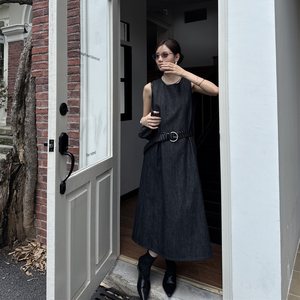 
Modern mdeng197 pure cotton rear zipper vest dress for women 2025 autumn new product temperament versatile long skirt 3633