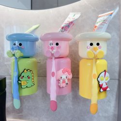 Cute toothbrush holder magnetic mouthwash cup