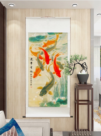 水墨画　掛け軸　白雲紅樹 謝陽画　山水　中国　張大千大風堂　カラー　箱付 新作商品 掛け軸 水墨画 白雲紅樹 カラー 張大千大風堂 中国