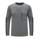 SF427 Saint Men's Cardigan Comfortable and Elastic Wool Casual Round Neck Pullover Sweater Gray
