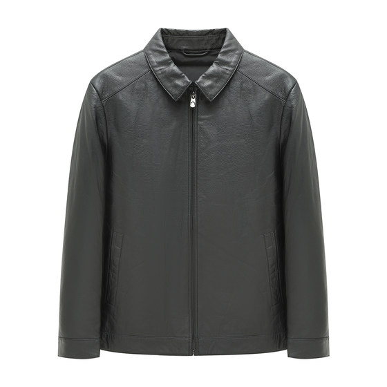 
H1265 autumn and winter men's leather down sheepskin zipper business casual jacket leather jacket fashionable city