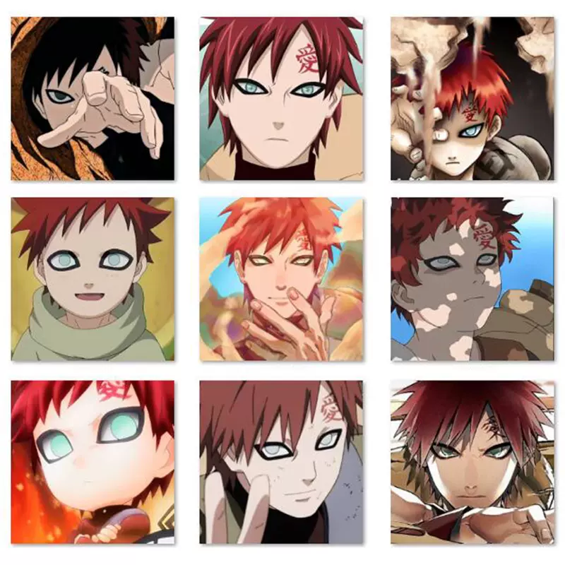 火影忍者数字油画DIY 我爱罗头像手绘图亚麻布丙烯填色套装