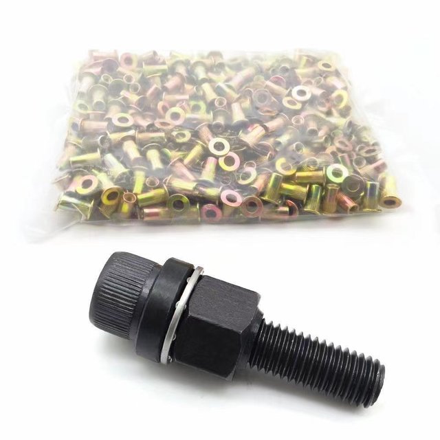 Blind rivet nut simple tool household car license plate iron sheet manual female head flat head blind rivet nut rivet