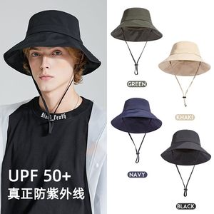 AOWUUC fisherman hat anti -ultraviolet large eaves sun hat men's trend sunscreen sun hat summer big head enclosure hat