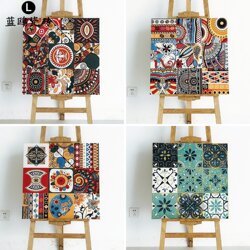 Thangka Bohemian Style Tiles Stair Parquet Retro Small Flower Pieces Indian Ethnic Style Balcony Tiles 600