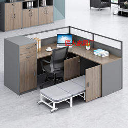 Office Desk with Bed, Simple Financial Desk, Staff Desk with Rest Bed, Screen Deck, Office Desk and Chair Combination