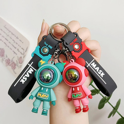 Cartoon Creative Silicone Bear Car Keychain Pendant Cute Glue Doll Bag Female Keychain Chain Small Gift