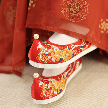 Tingyue Xiaozhu X Jiangnan Zhuji Heavy Industry Embroidered Shoes Inner Heightening Bow Shoes Wedding Clothes Wedding Wedding