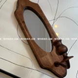 Ретро настенный декор из натурального дерева, кофейное зеркало, реквизит, французский стиль