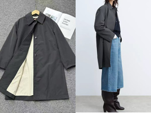 
Original new product Women's minimalist style lapel long-sleeved windbreaker women's style