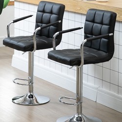 Bar Stool, Simple European Style, Adjustable Height, Swivel, with Backrest, Cashier Front Desk Chair, Office Bar High Stool, for Home Use