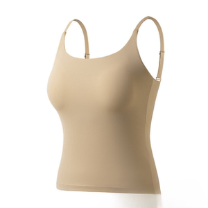 
Summer ice silk markless long suspender vest for women, women's one-piece fixed cup, beautiful back, inner and outer wear, slim base, chest wrap